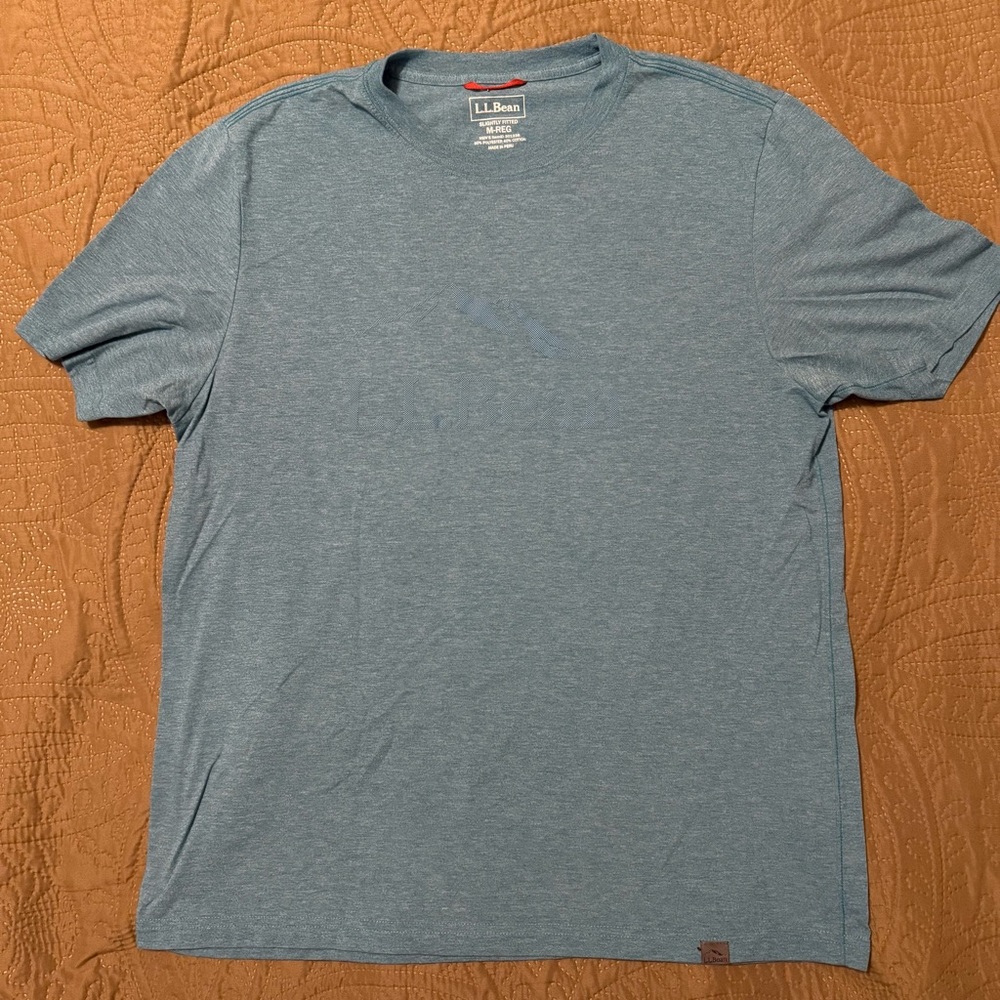 L.L. Bean Men's Heather Slate Blue Short Sleeve Tee